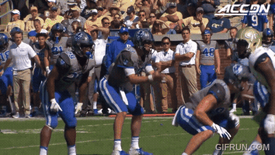 Football Game In Front Of Crowd With Accon Text GIF