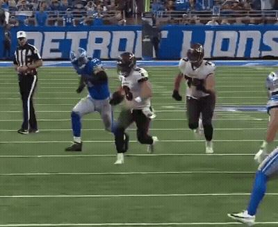 Football Game In Front Of Detroit Banner GIF