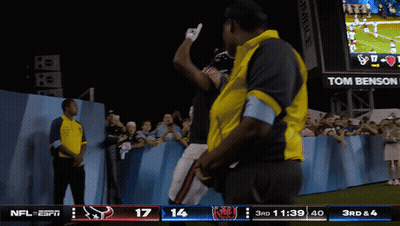 Football Game In Front Of Tom Benson Scoreboard GIF