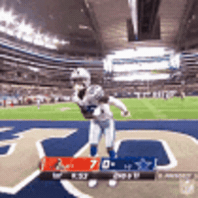 Football Game In Stadium Score 7-0 GIF