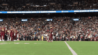 Football Game In Stadium With Crowd GIF