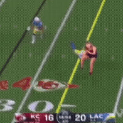 Football Game KC Vs LAC With Cheerleader Running GIF