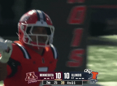 Football Game Minnesota Vs Illinois 10 To 10 GIF