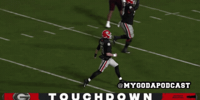 Football Game On Screen With Touchdown GIF