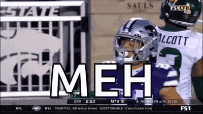 Football Game On TV Saying Meh GIF
