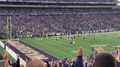 Football Game Playing In National Champions Stadium GIF