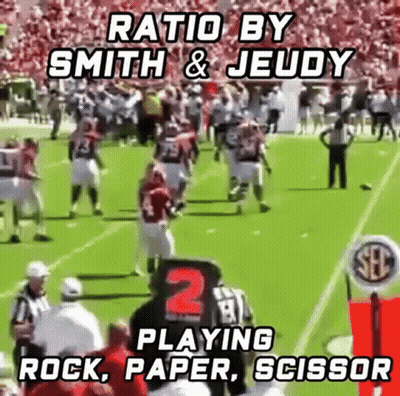 Football Game Ratio By Smith & Jeudy Playing Rock Paper Scissors GIF