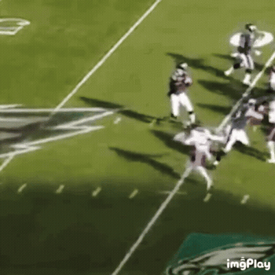 Football Game With Eagles Logo GIF