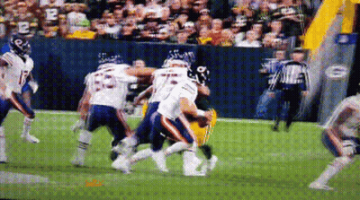 Football Game With Referee And Green Bay Packers Logo GIF
