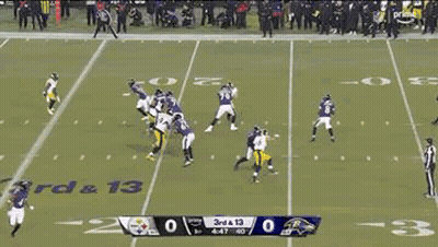 Football Game With Scoreboard Saying 3Rd & 13 GIF
