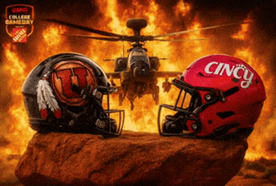 Football Helmet Saying Cincy On A Rock GIF