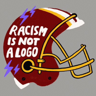 Football Helmet Saying Racism Is Not A Logo GIF