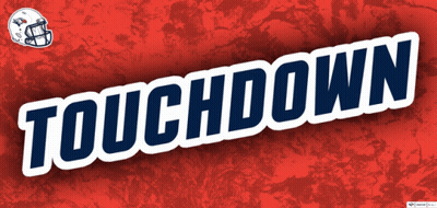 Football Helmet Saying Touchdown On Red Background GIF