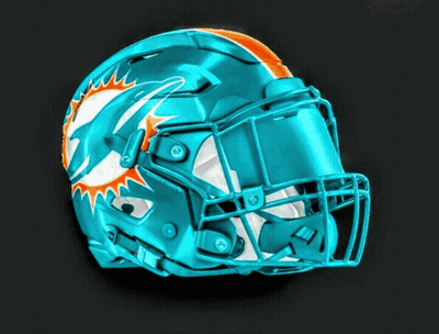 Football Helmet With Dolphin On Front GIF