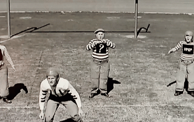 Football Kickoff Black And White GIF