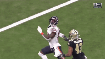 Football Player 33 Running Toward Opponent GIF