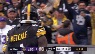 Football Player Aetcalf In Front Of Crowd GIF