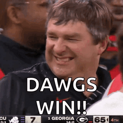 Football Player Arms In Air As Long As My Bulldogs Are In GIF