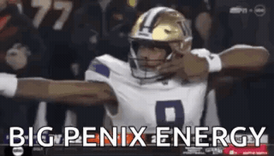 Football Player Arms Outstretched Big Penix Energy GIF