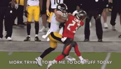 Football Player Being Tackled During Game GIF