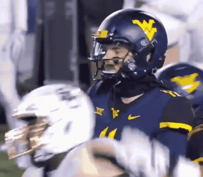 Football Player Blue Helmet Letter W GIF