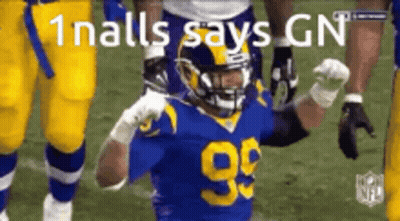 Football Player Blue Jersey Number 99 GIF