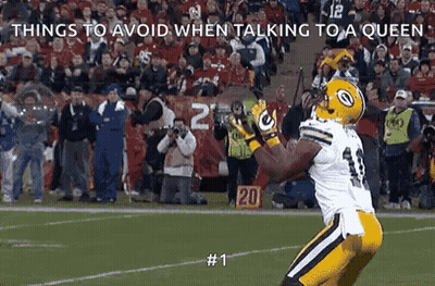 Football Player Catching Ball Things To Avoid When Talking To A Queen GIF