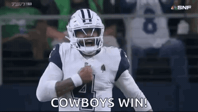 Football Player Celebrating Cowboys Win GIF