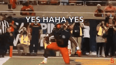 Football Player Celebrating Touchdown Saying Yes Haha Yes GIF