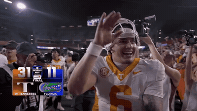 Football Player Celebrating Win Over Florida GIF