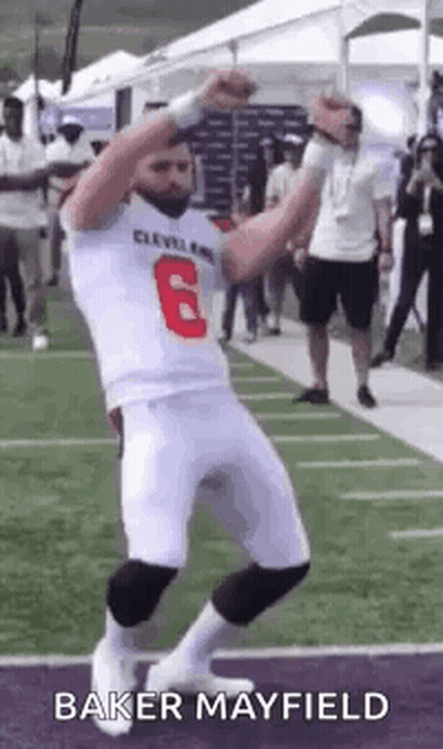 Football Player Dancing With Hands In Air GIF