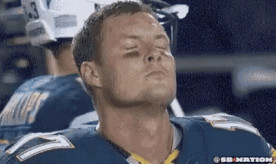 Football Player Eyes Closed SD Nation Logo GIF