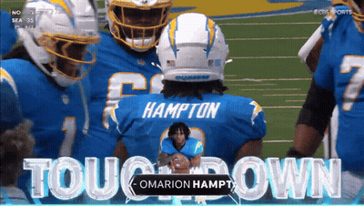 Football Player Hampton On Back GIF