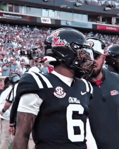 Football Player Helmet Saying Mississippi GIF