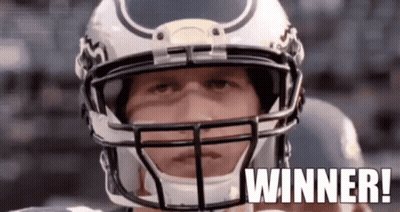 Football Player Helmet Saying Winner GIF