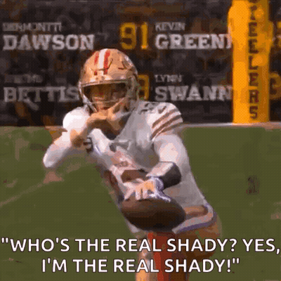 Football Player Holding Ball Says Who's The Real Shady GIF