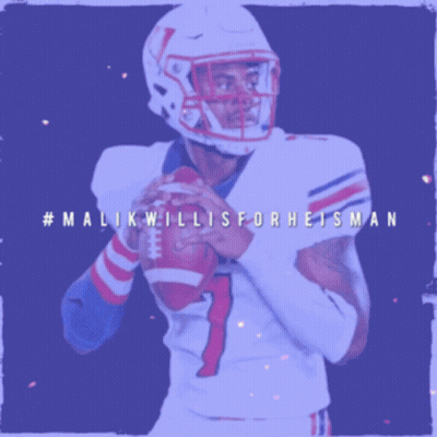 Football Player Holding Ball With Malikwillisforneisman GIF