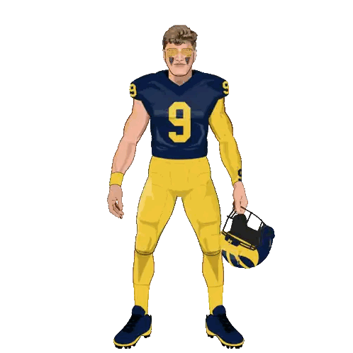 Football Player Holding Helmet Sticker