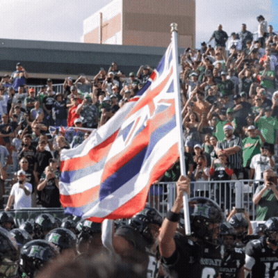 Football Player Holding Staff Flag GIF