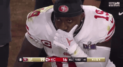 Football Player In 49Ers Hat And Gloves GIF