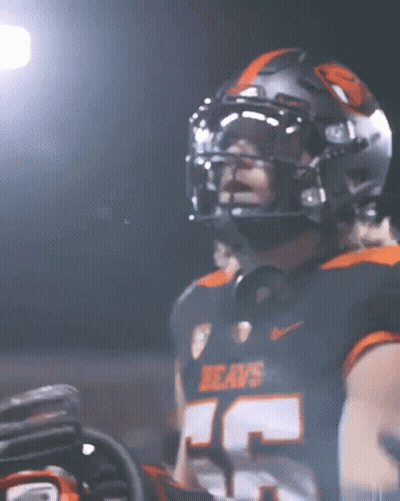 Football Player In Beavs Jersey GIF