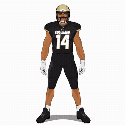 Football Player In Black Jersey Number 14 GIF