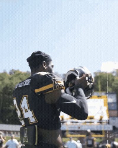 Football Player In Black Jersey Number 14 GIF