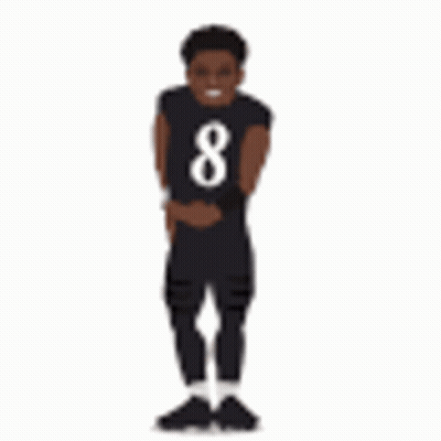 Football Player In Black Jersey With Number Eight GIF