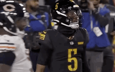 Football Player In Black Uniform Number 5 GIF
