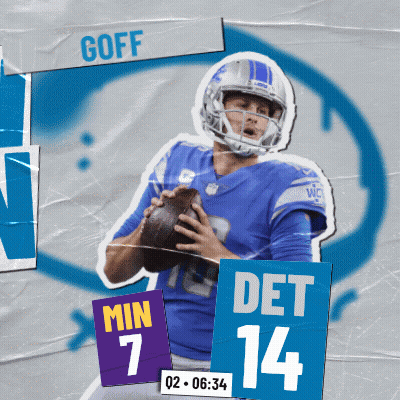 Football Player In Blue Jersey Holding Ball GIF