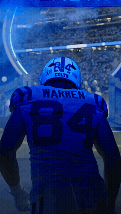 Football Player In Blue Jersey Named Warren GIF