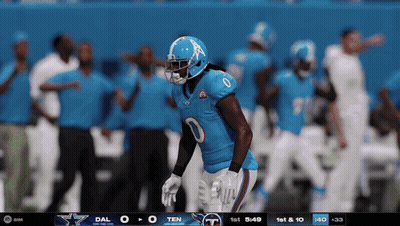 Football Player In Blue Jersey Number 0 GIF