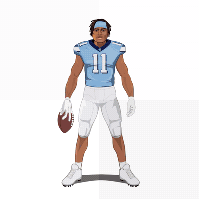 Football Player In Blue Jersey Number 1 GIF