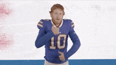 Football Player In Blue Jersey Number 10 GIF